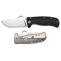 Spyderco Lil' LionSpy G-10 Black/ Titanium - Plain Blade