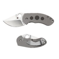 Spyderco Burch Chubby Titanium/ Carbon Fibre Inlay - Plain Blade